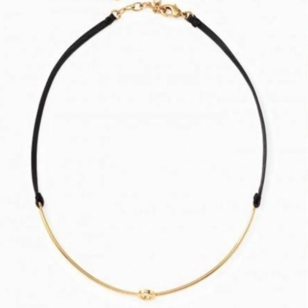 :: Stella & Dot Gorgeously Delicate Mia Gold+Leather Choker - Picture 4 of 9